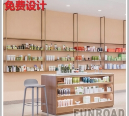 木質化妝品展柜，國內品牌定制展柜案例